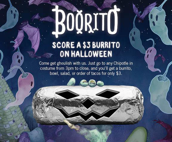 Chipotle Burritos Halloween
 Chipotle Will Give You A Free Burrito For Playing A Simple