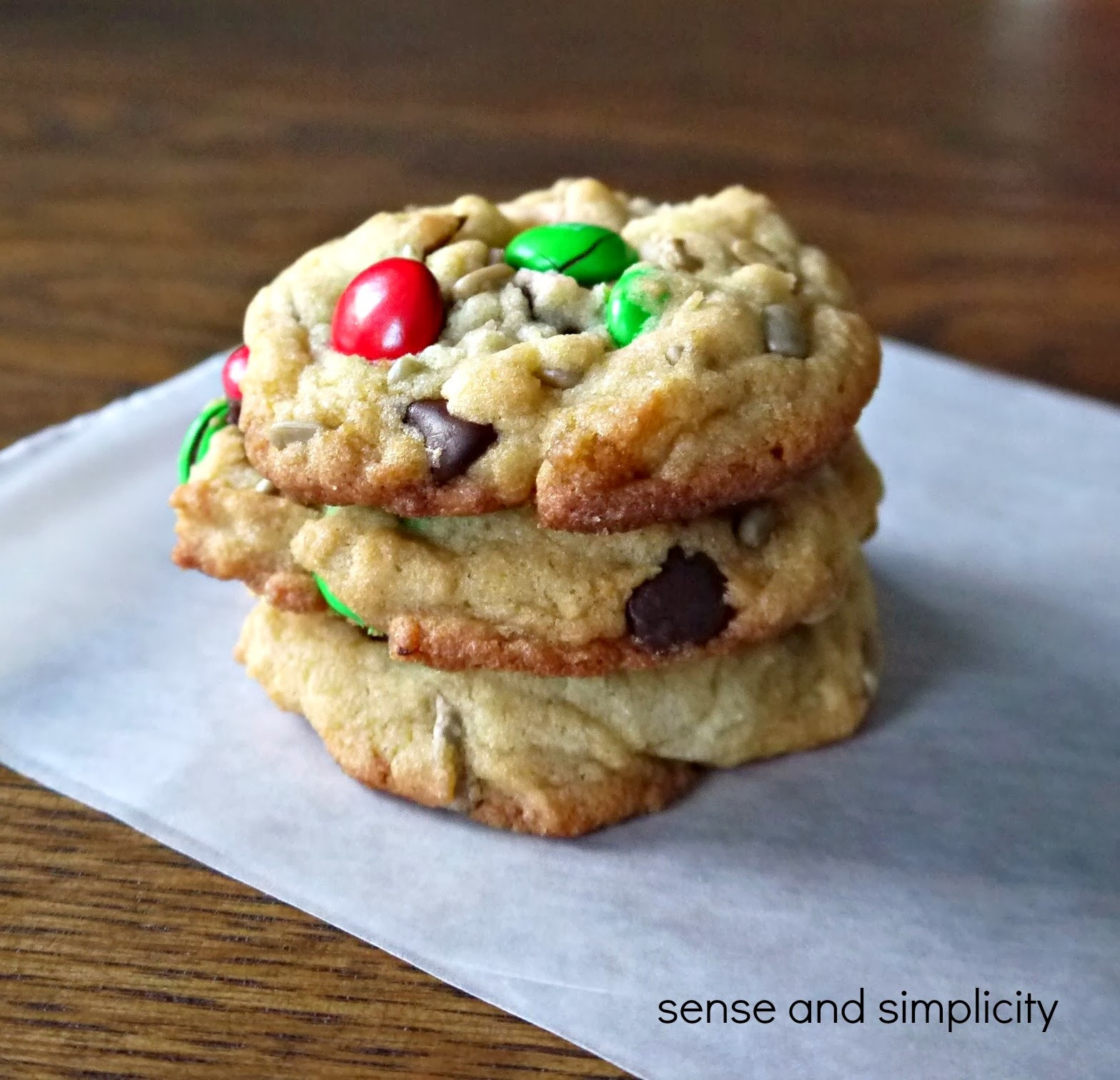 Choc Chip Christmas Cookies
 Sense and Simplicity Christmas Cookie Week M&M