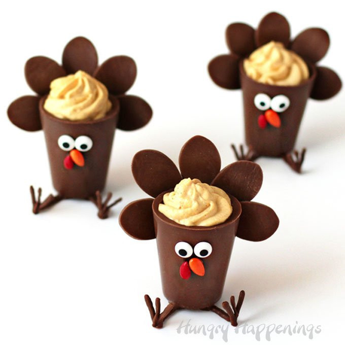 Chocolate Desserts Thanksgiving
 Chocolate Turkey Cups filled with Pumpkin Cheesecake Mousse