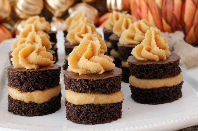 Chocolate Thanksgiving Desserts
 Chocolate Cake Bites with Peanut Butter Frosting Two Sisters
