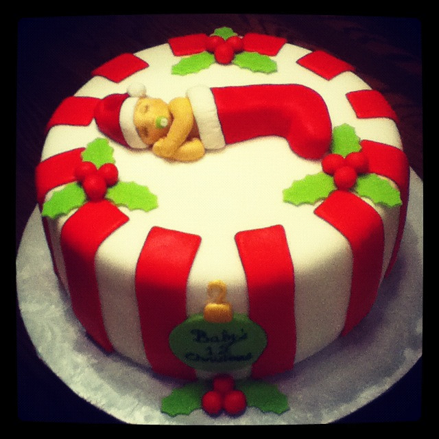 Christmas Baby Shower Cakes
 Bellissimo Specialty Cakes "Baby s First Christmas" 12 12