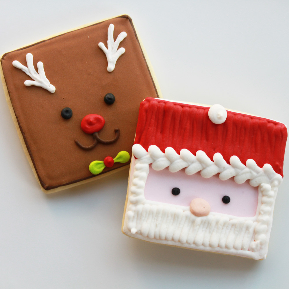 Christmas Baking Squares
 Reindeer and Santa cookies handmade by Whipped Bakeshop