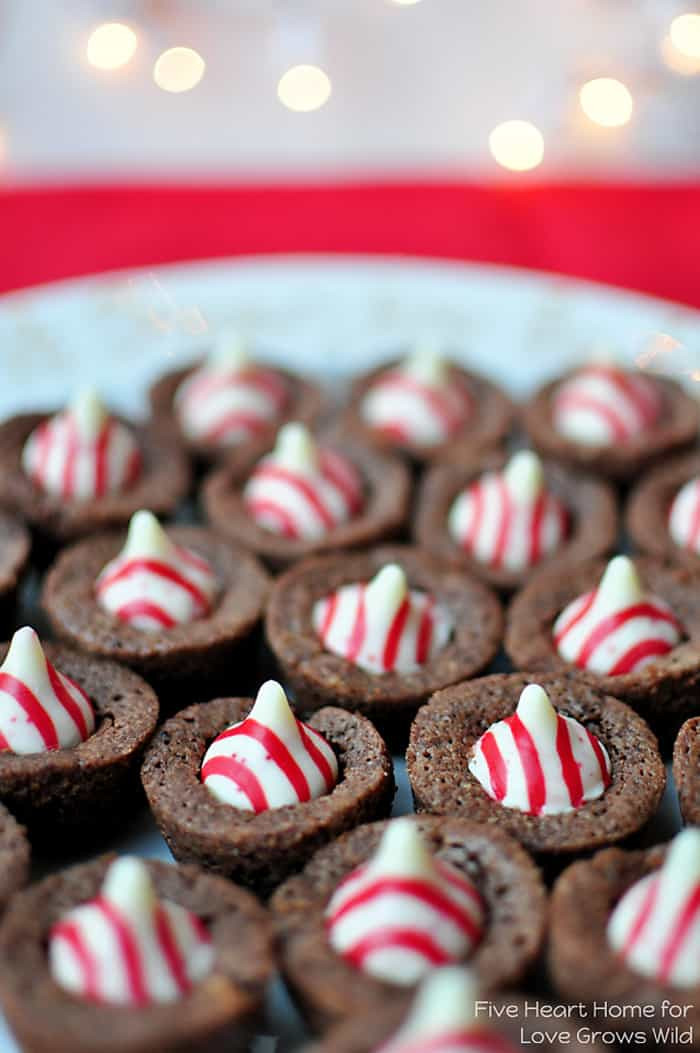 Christmas Brownies Ideas
 Candy Cane Kiss Brownie Bites Love Grows Wild