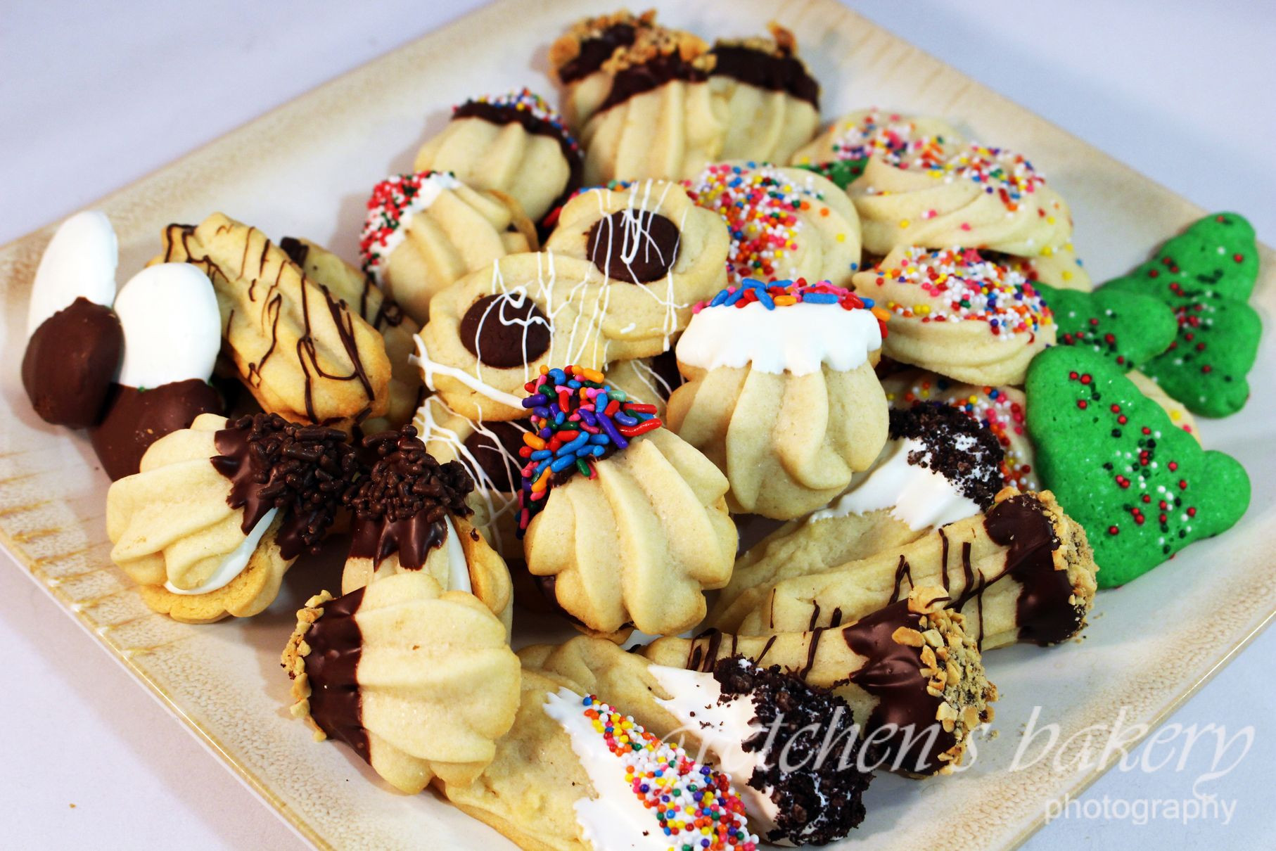 Christmas Butter Cookies With Sprinkles
 Authentic professional bakery style Italian Butter Spritz