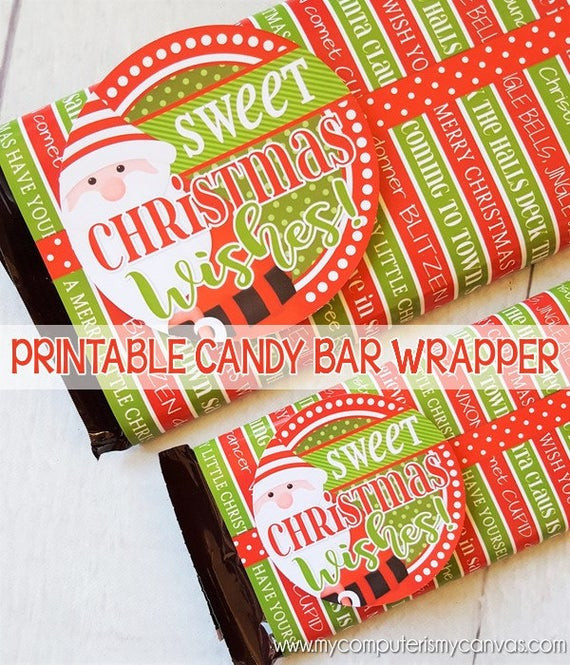Christmas Candy Bars
 CHRISTMAS Candy Bar Wrapper SANTA Gift Tag Merry Christmas