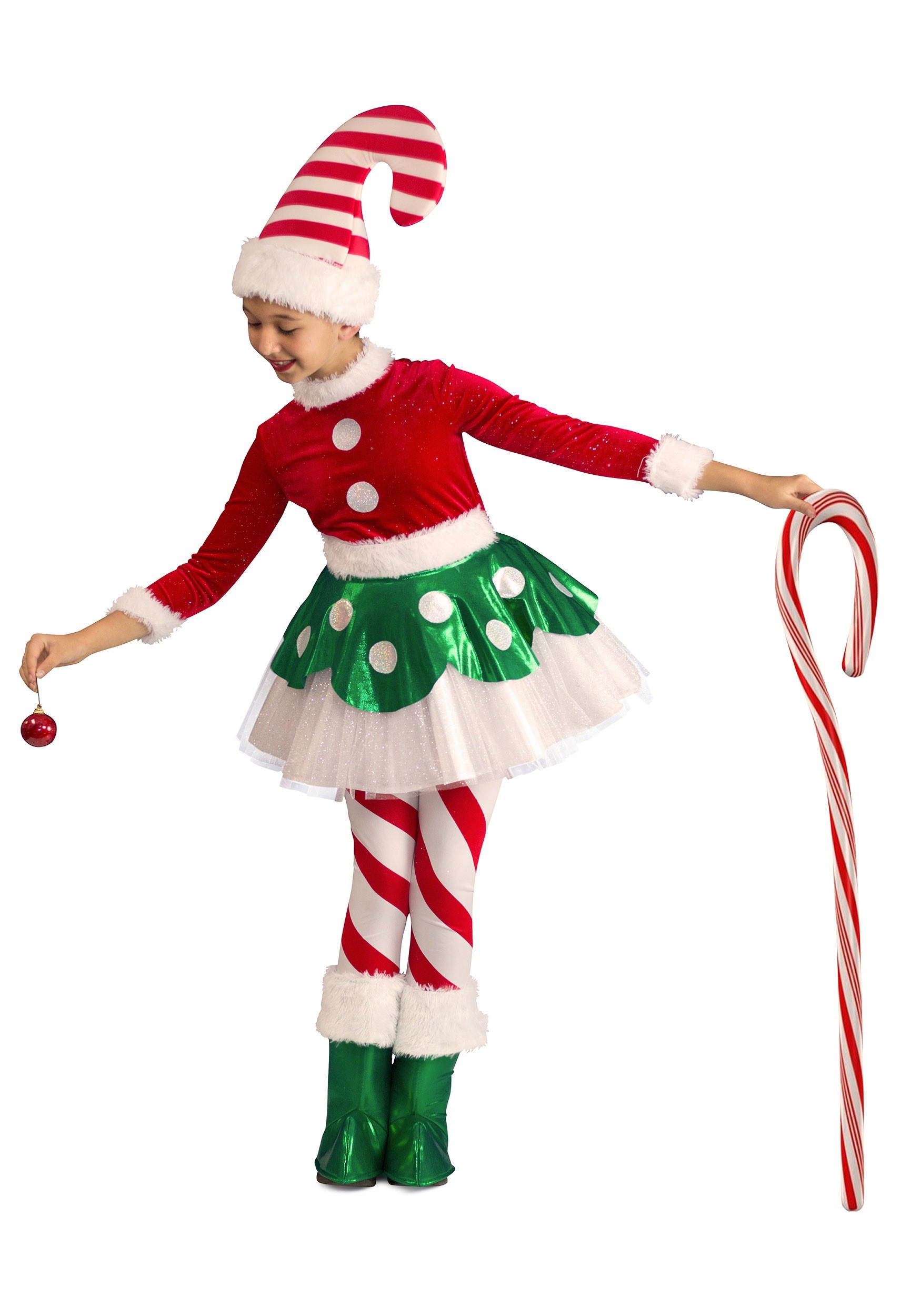 Christmas Candy Cane Costume
 Candy Cane Elf Princess Costume