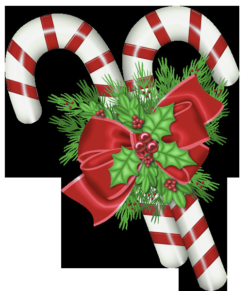 Christmas Candy Cane Images
 Transparent Christmas Candy Canes with Mistletoe PNG