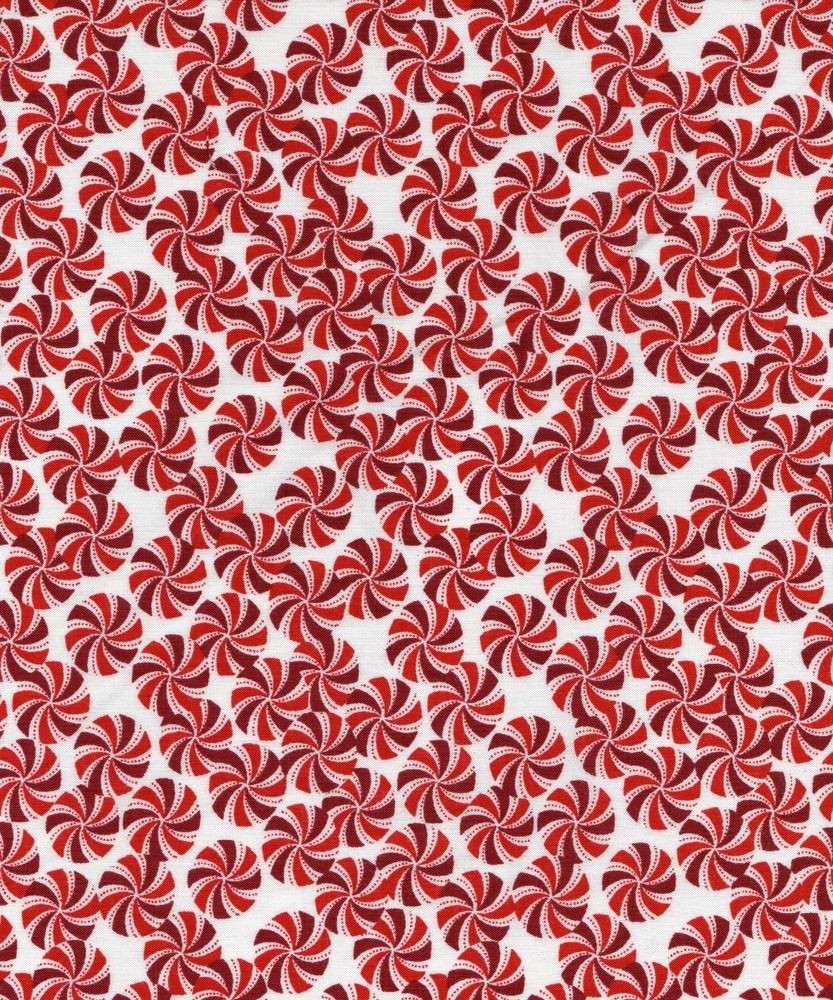 Christmas Candy Fabric
 PEPPERMINT Candy Holiday Christmas Cotton Fabric By the