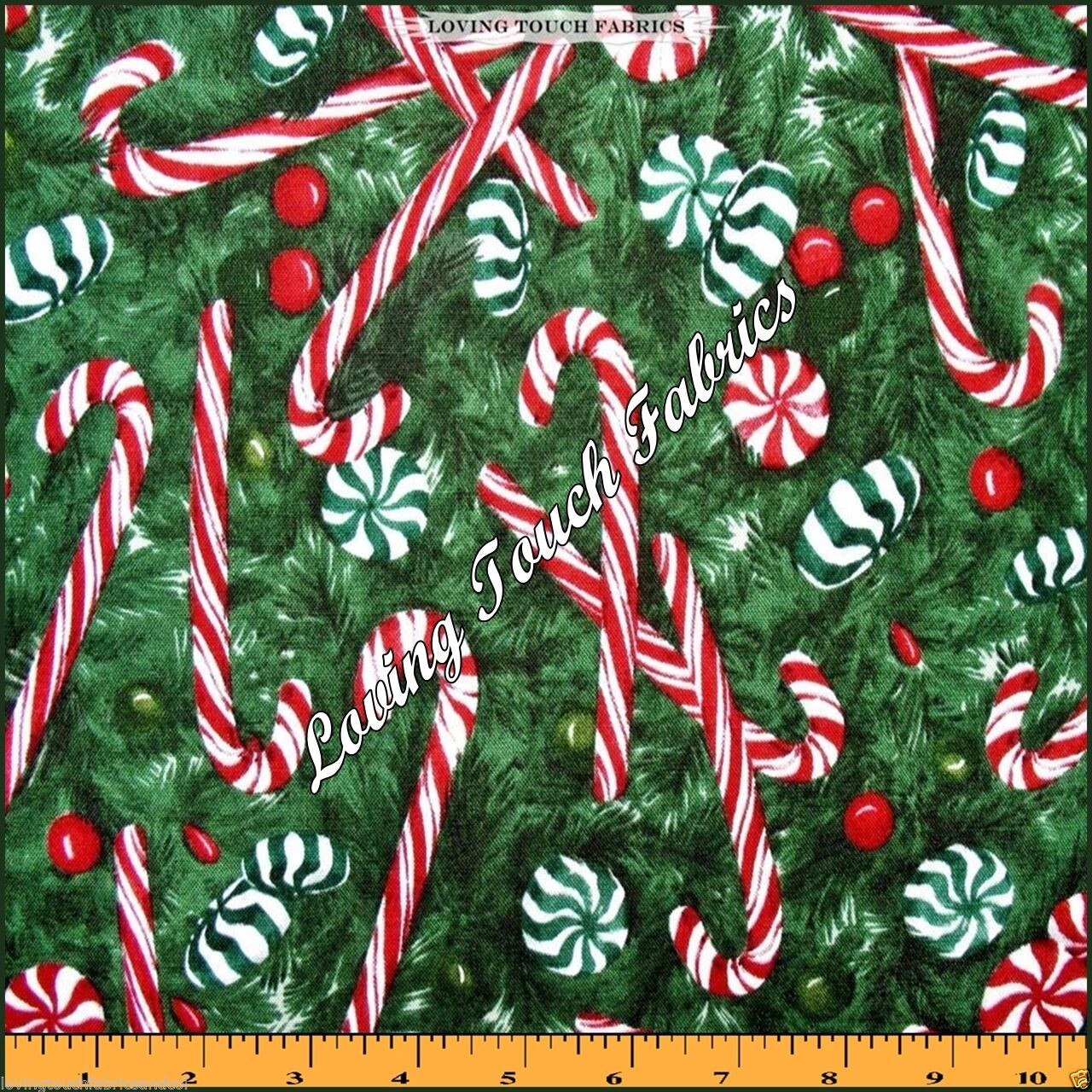 Christmas Candy Fabric
 ROBERT KAUFMAN CHRISTMAS TREE PEPPERMINT CANDY CANES
