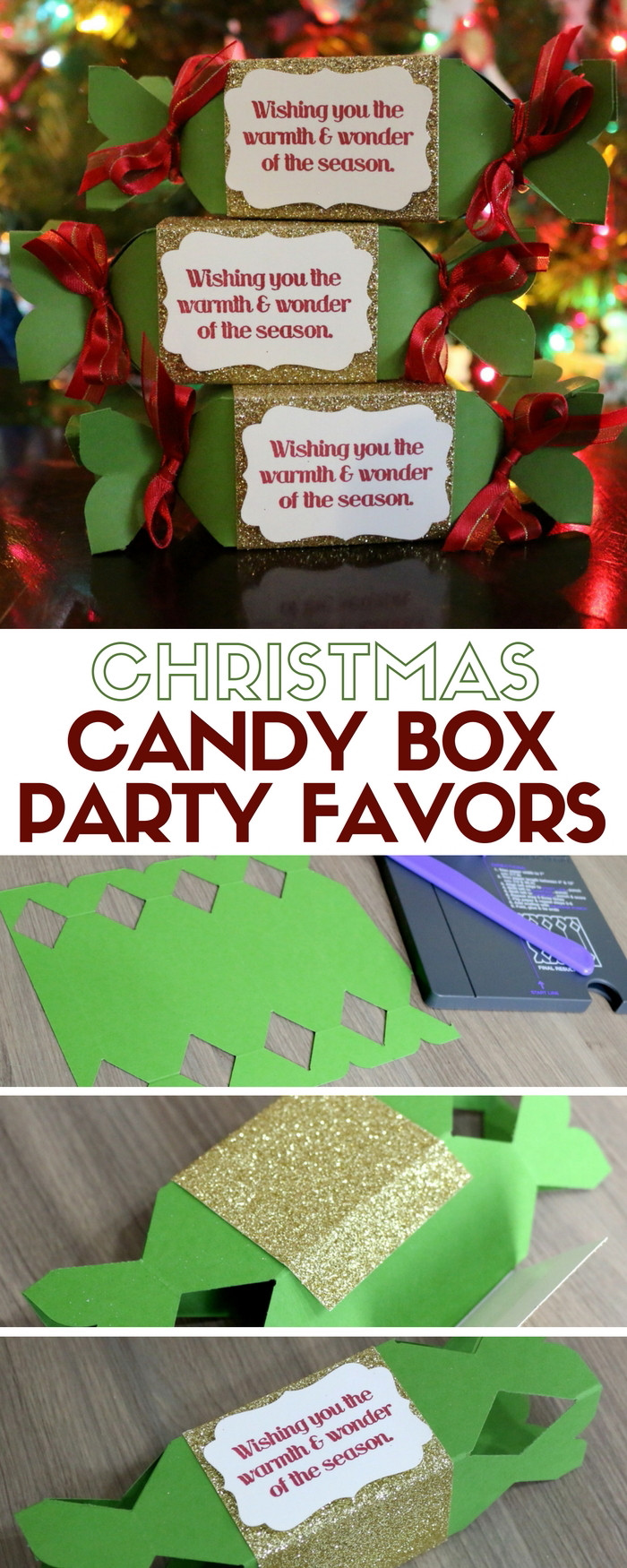 Christmas Candy Favors
 How to Make Christmas Candy Box Party Favors The Crafty
