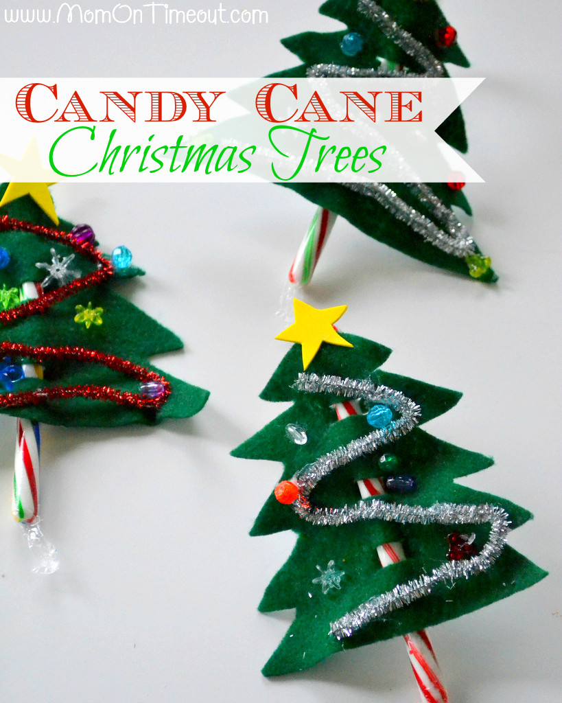 Christmas Candy For Kids
 Candy Cane Christmas Trees Craft Mom Timeout