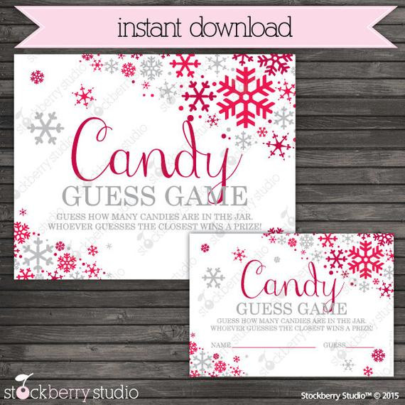 Christmas Candy Game
 Christmas Baby Shower Candy Guessing Game Printable