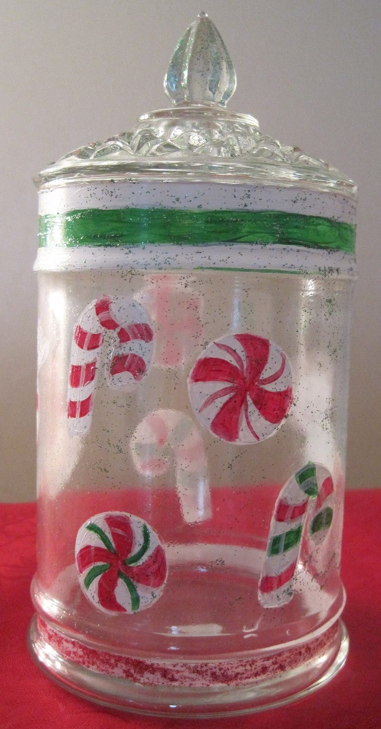 Christmas Candy Jars
 Christmas Hand Painted Candy Jar