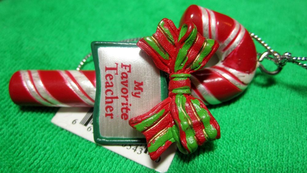 Christmas Candy Names
 Ornament Personal Name Candy Cane & Plaid Bow MY