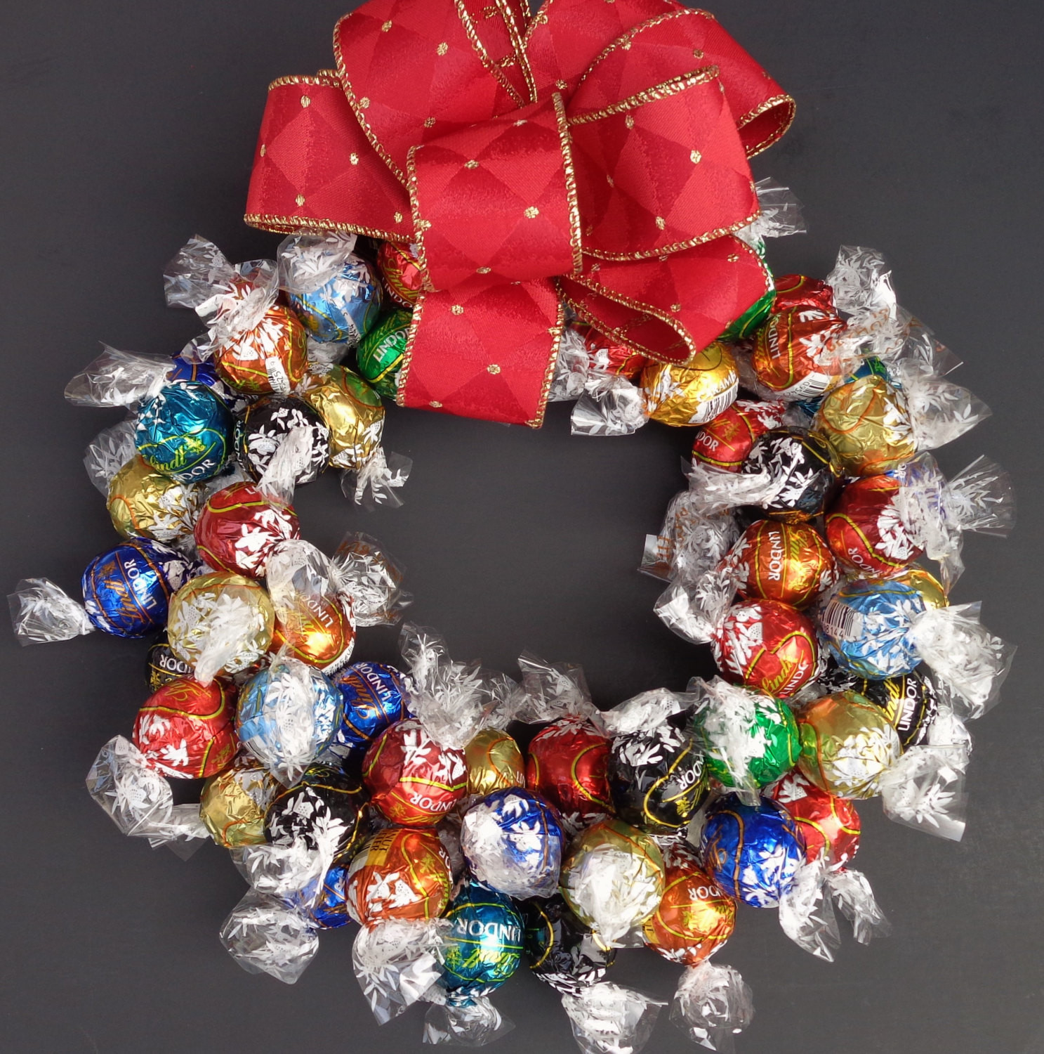 Christmas Candy Wreath
 Chocolate Truffle Candy Wreath Holiday by CandyWreathsbyCarla