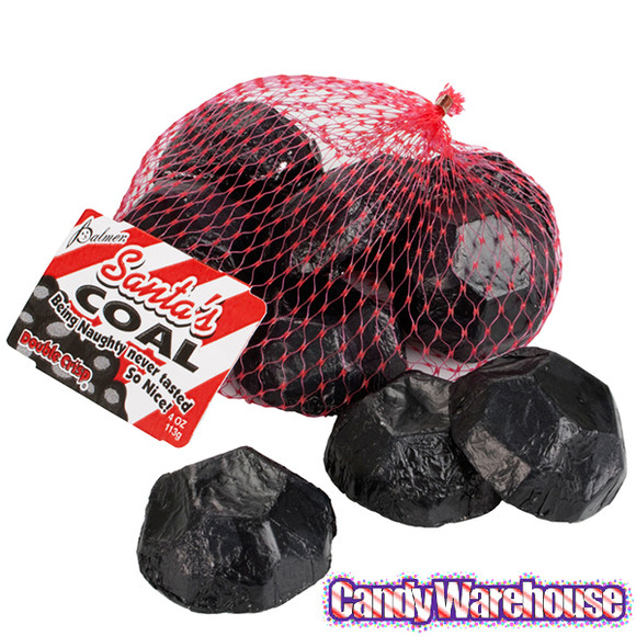 Christmas Coal Candy
 Santa s Sacks of Coal Foiled Chocolates 18 Piece Box