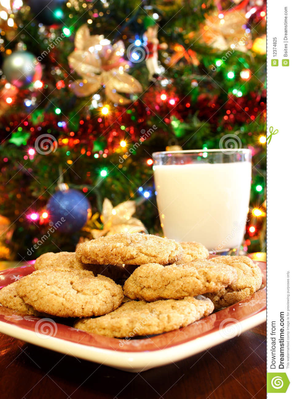 Christmas Cookies And Milk
 Christmas Milk and Cookies stock image Image of cookie