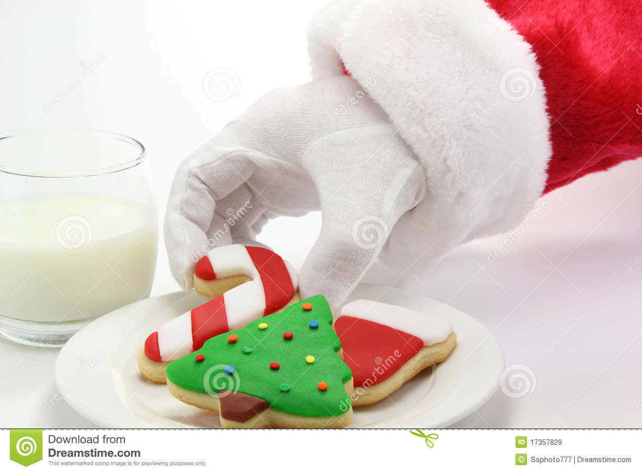 Christmas Cookies And Milk
 Santa Claus Christmas Cookies And Milk Stock Image
