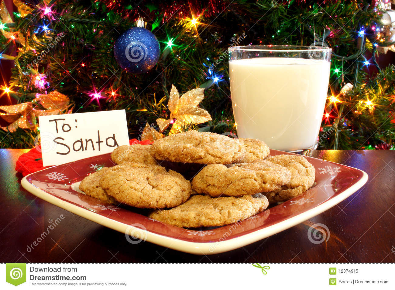 Christmas Cookies And Milk
 Milk And Cookies For Santa Royalty Free Stock
