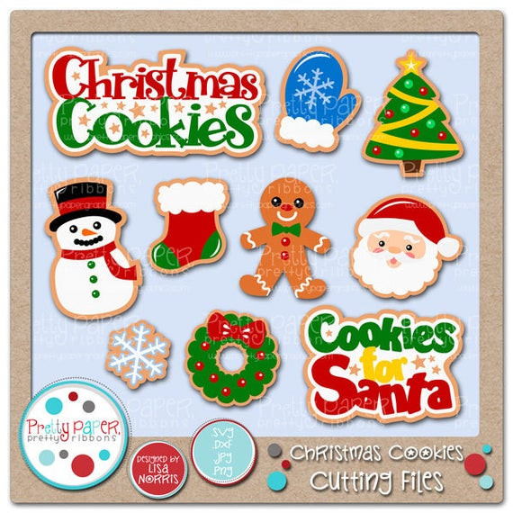 Christmas Cookies Clip Art
 Christmas Cookies Cutting Files & Clip Art Instant Download