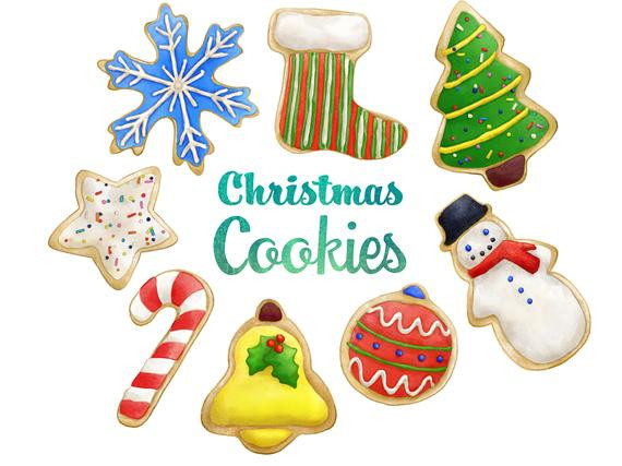Christmas Cookies Clipart
 Christmas Cookies Clipart Instant Digital Download Sugar