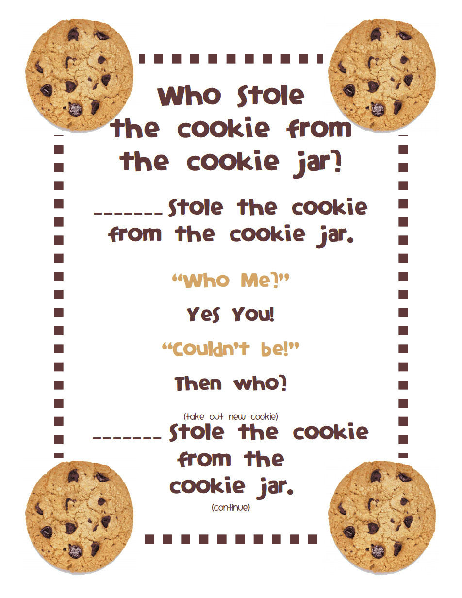 Christmas Cookies Song
 Who Stole the Cookie from the Cookie Jar Poem pdf