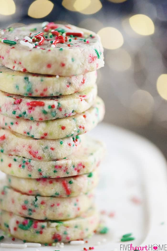 Christmas Cookies With Sprinkles
 Easy Christmas Shortbread Cookies • FIVEheartHOME