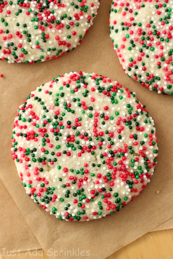 Christmas Cookies With Sprinkles
 Sprinkled Sugar Cookies Christmas Edition Just Add