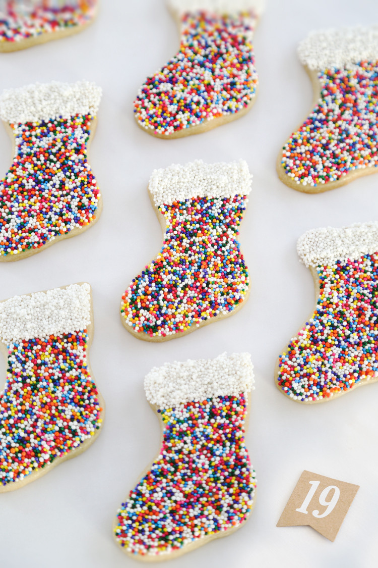 Christmas Cookies With Sprinkles
 Gift This Sprinkle Stocking Sugar Cookies