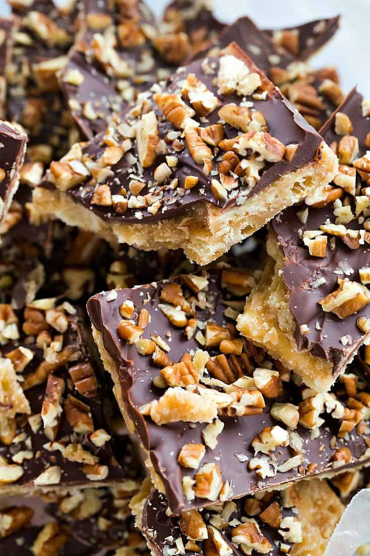 Christmas Crack Cookies
 Saltine Toffee Candy with Pecans