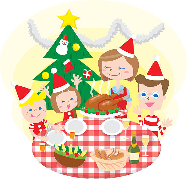 Christmas Dinner Clipart
 Royalty Free Family Christmas Dinner Clip Art Vector