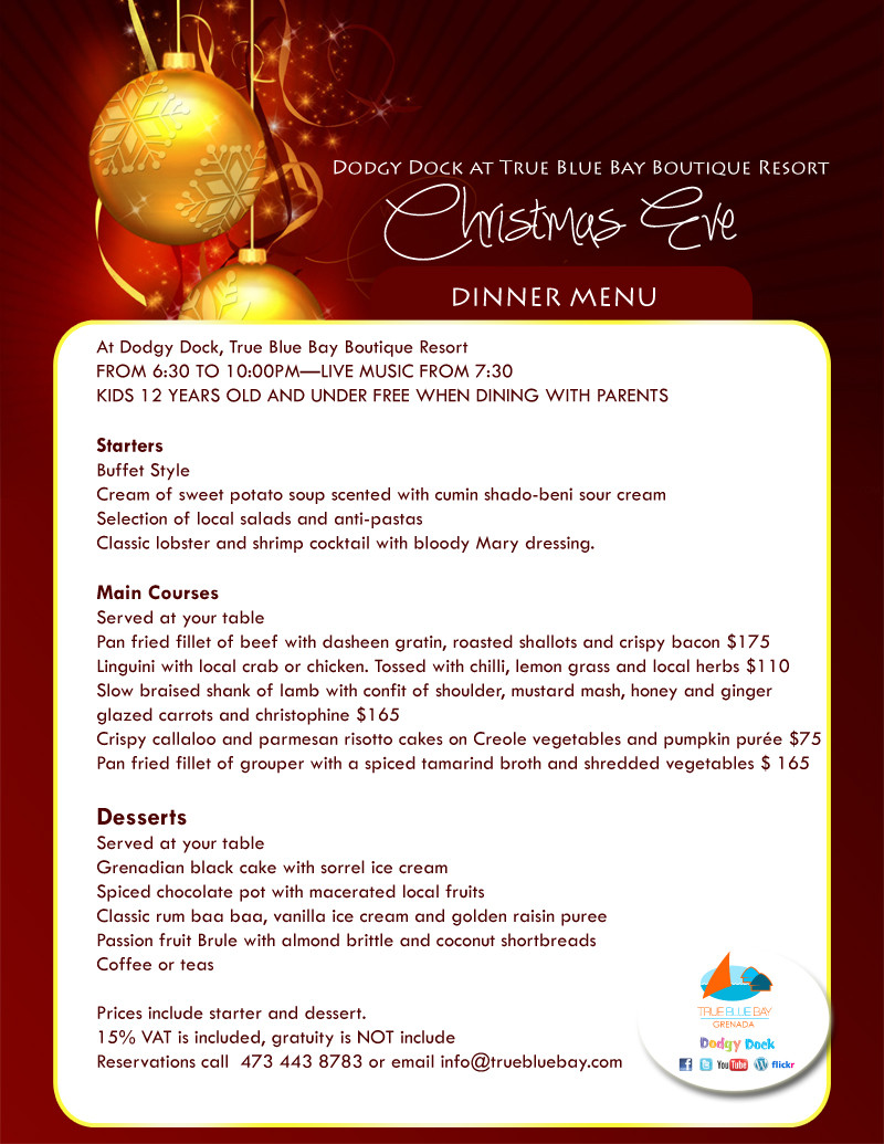 Christmas Dinner Menus
 dinner menu