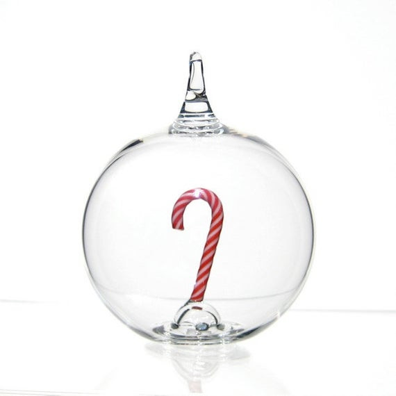 Christmas Glass Candy
 Christmas Glass Ornament Hand Blown Glass Candy Cane