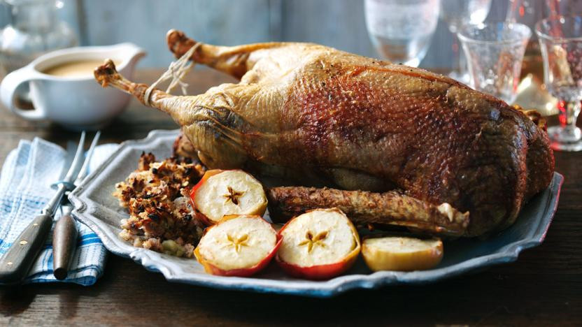 Christmas Goose Recipes
 Roast goose with apples and cider gravy recipe BBC Food