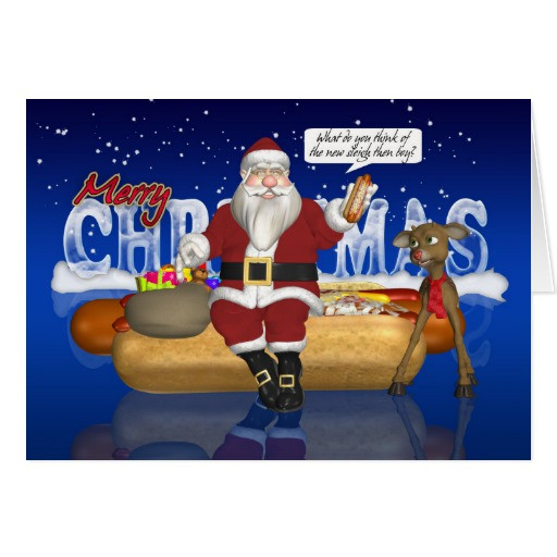 Christmas Hot Dogs
 Hot Dogs ions Bun Christmas Card Santa And