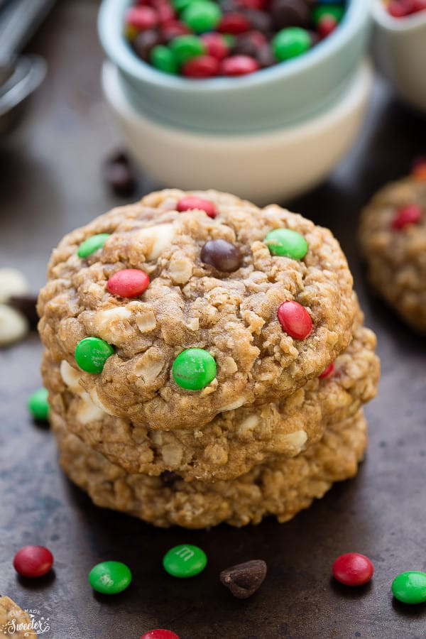 Christmas M And M Cookies
 Christmas Oatmeal M&M Cookies