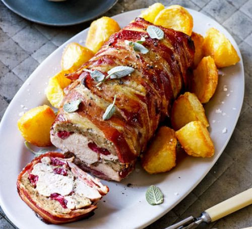 Christmas Main Dishes Recipes
 Roast turkey breast wrapped in bacon recipe