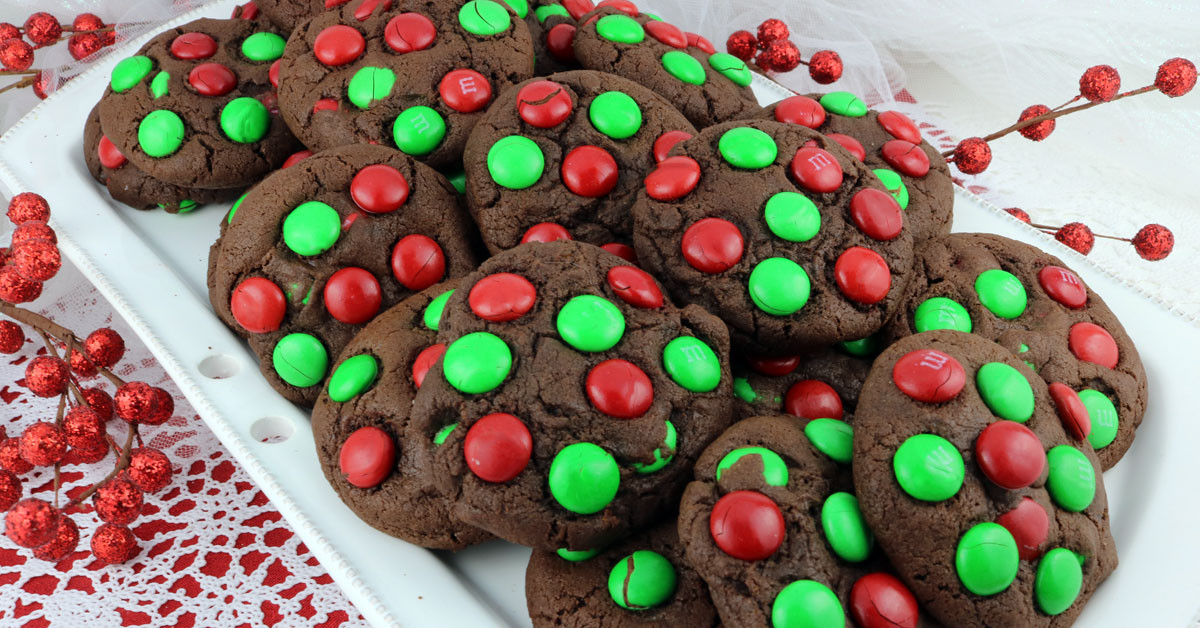 Christmas M&amp;M Cookies
 Chocolate M&M Christmas Cookies Two Sisters