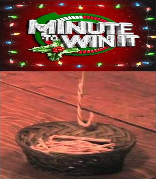 Christmas Minute To Win It Games Candy Cane
 "Minute to Win It" Christmas Game = "Candy Cane Fishing