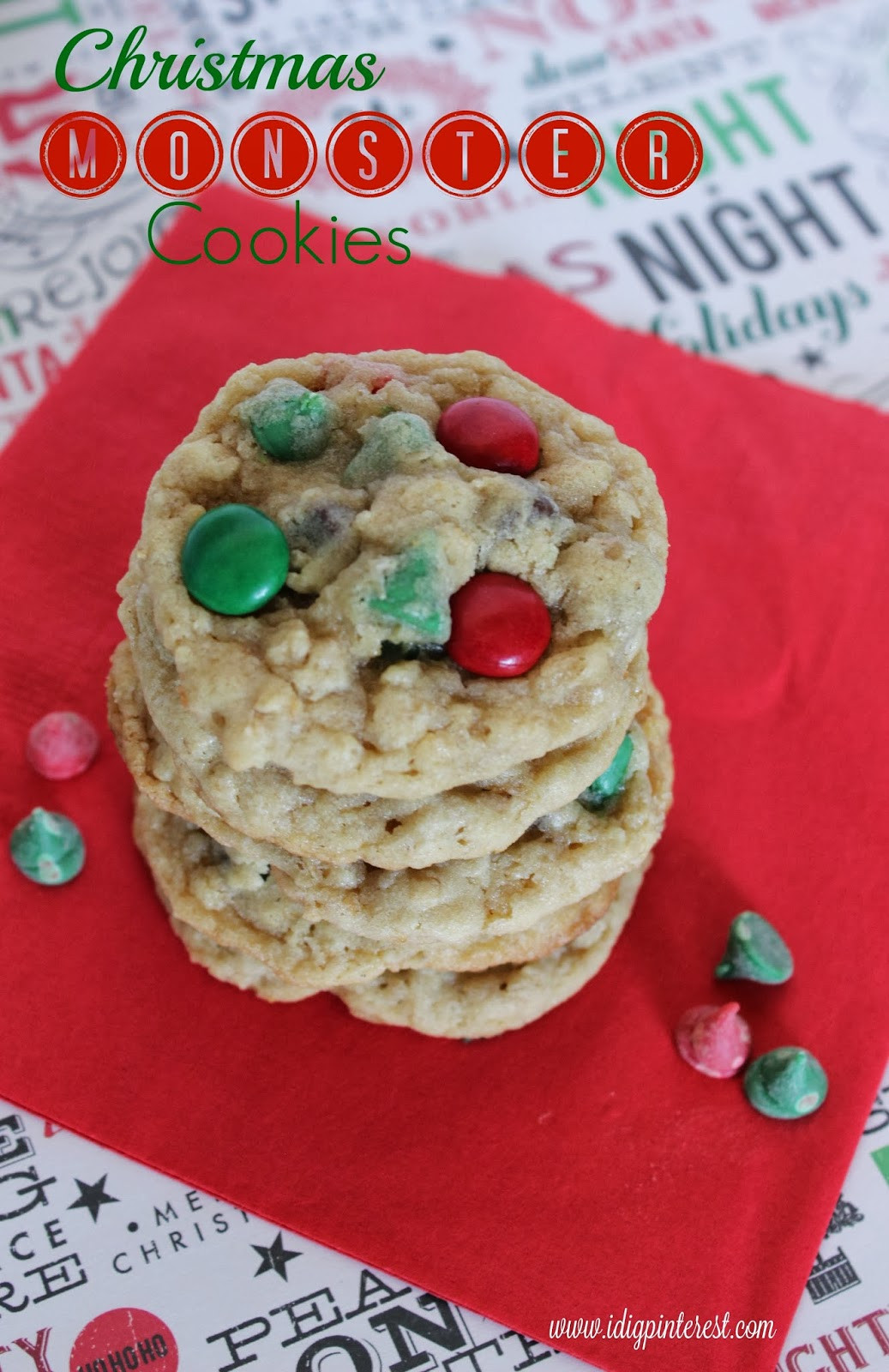 Christmas Monster Cookies
 I Dig Pinterest Christmas Monster Cookies