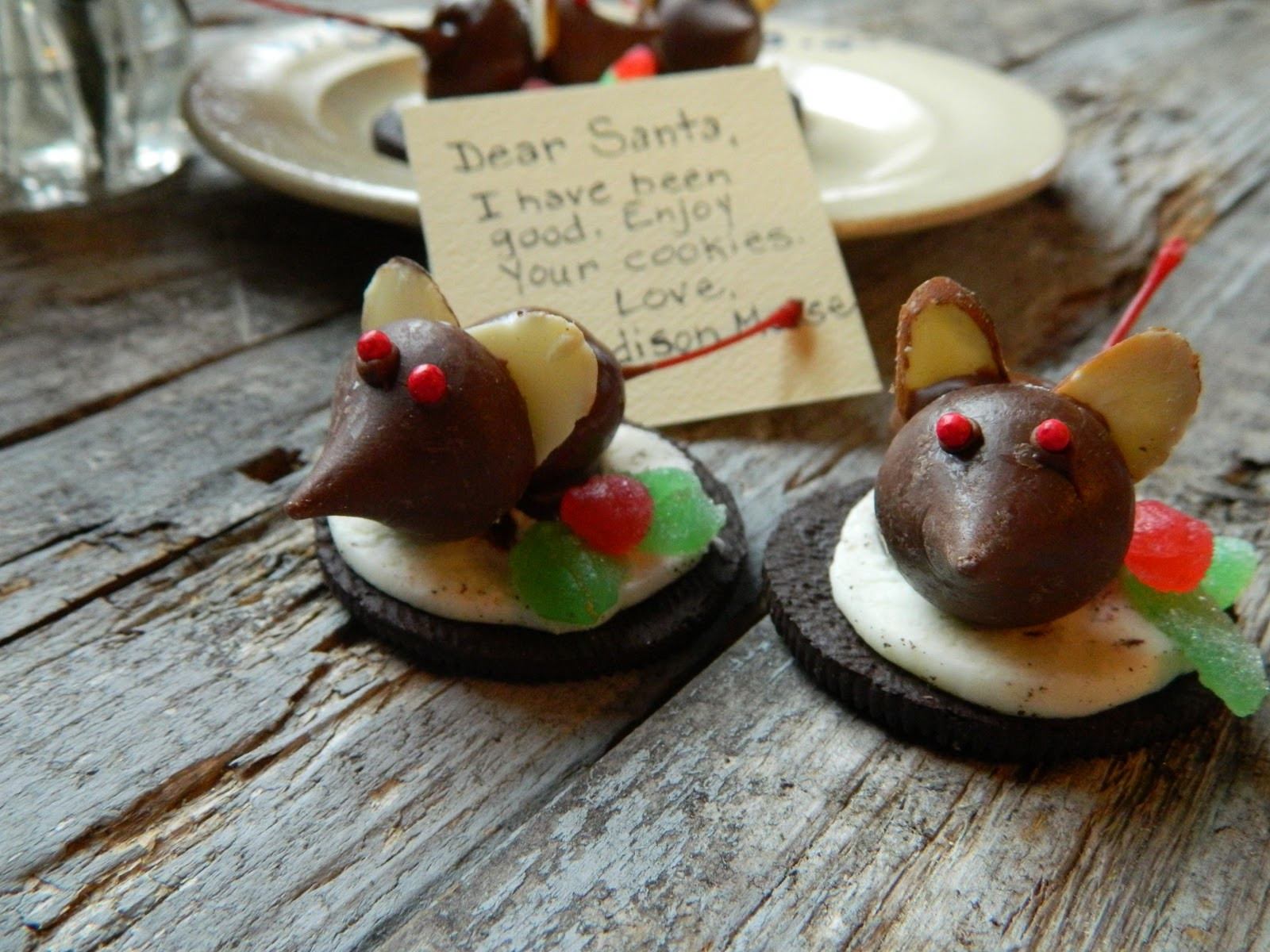 Christmas Mouse Cookies
 The Wednesday Baker OREO & CHERRY DIPPED CHRISTMAS MICE