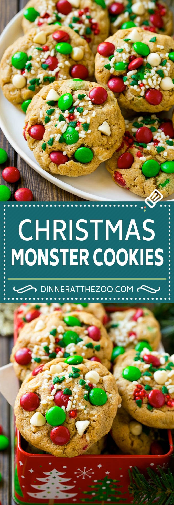 Christmas Oatmeal Cookies
 Monster Cookies Christmas Version Dinner at the Zoo