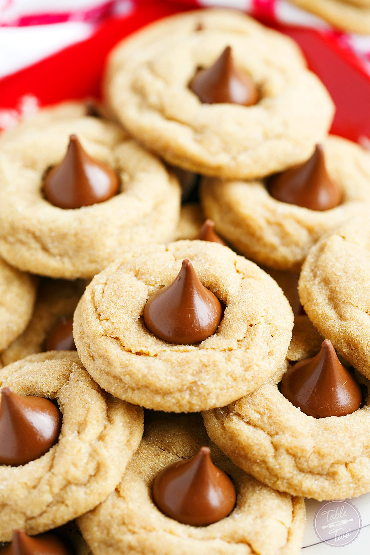Christmas Peanut Butter Cookies
 Peanut Butter Blossom Cookies Table for Two