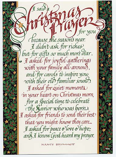 Christmas Prayers For Dinners
 Velvet Over Steel Christmas Prayers