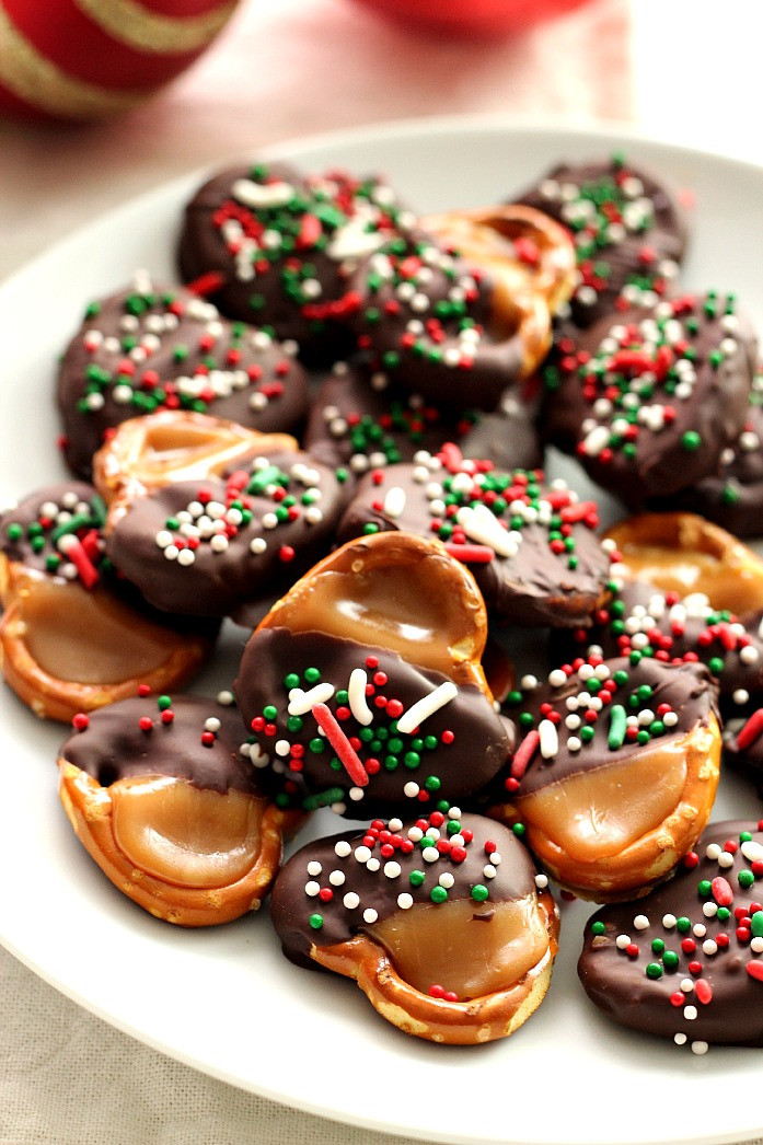 Christmas Pretzels Recipes
 Easy Chocolate Caramel Pretzel Bites Recipe Crunchy