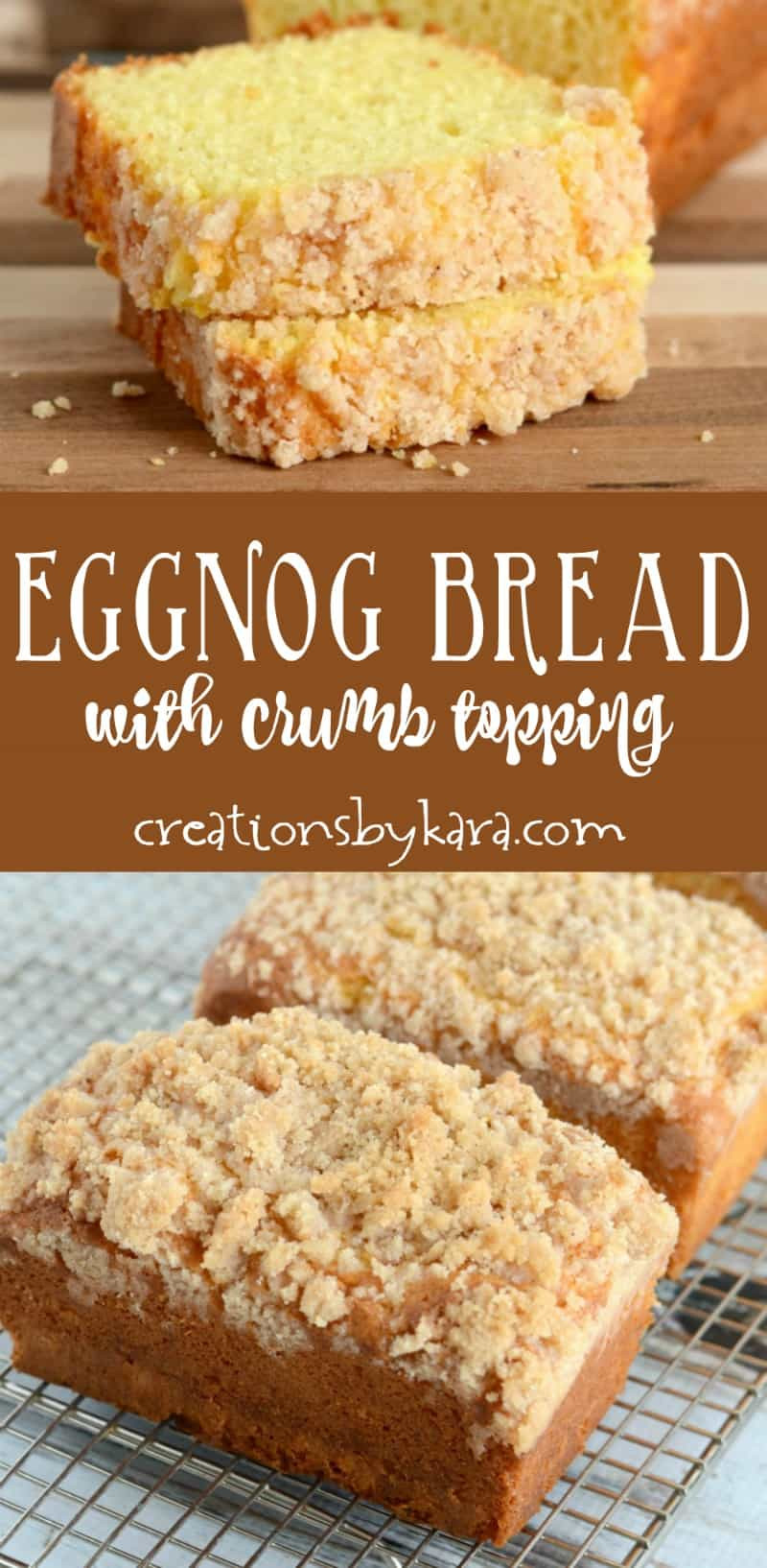 Christmas Quick Bread Recipe
 Eggnog Quick Bread with Crumb Topping Creations by Kara