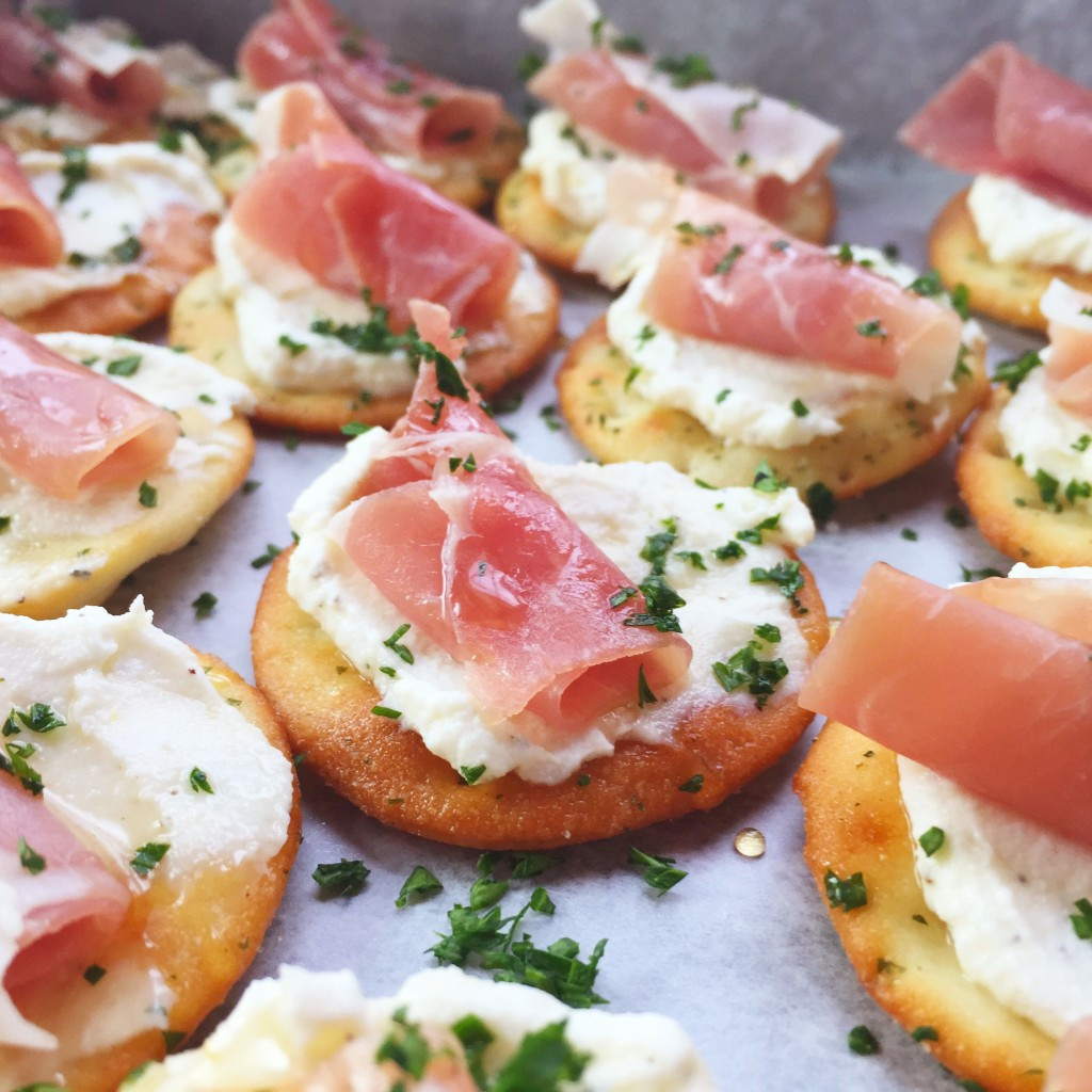 Christmas Recipes Appetizers
 Ricotta and Prosciutto Cracker Appetizer Seasonly Creations