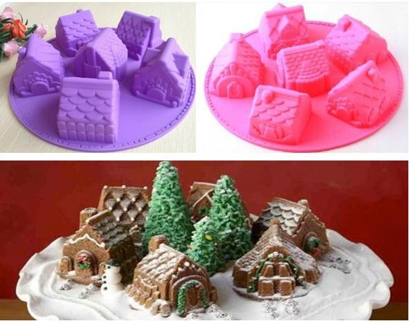 Christmas Silicone Baking Molds
 Details about 3D Village Gingerbread House Silicone Mold