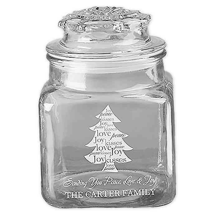 Christmas Tree Candy Jar
 Christmas Tree Engraved Glass Candy Jar