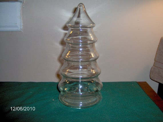 Christmas Tree Candy Jar
 Glass Christmas Tree Candy Jar by thefunnybunny on Etsy